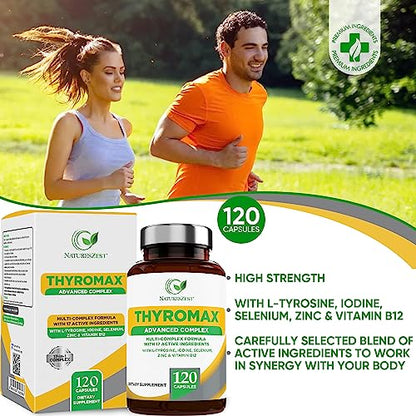 Natures Zest Thyroid Support Supplement for Women & Men - 120 Vegan Capsules