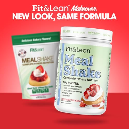 Fit & Lean Meal Shake, Fat Burning Meal Replacement, Protein, Fiber, Probiotics, Strawberry