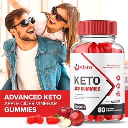 (2 Pack) Vista Keto Acv Gummies - Official Formula, Vegan - Vista Keto + Acv Gummies