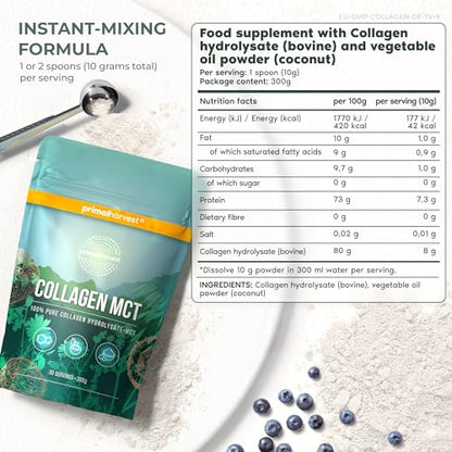 Collagen MCT by Primal Harvest - Powder Supplement with Type I and III