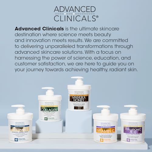 Advanced Clinicals Retinol Cream. Value Set- Two spa size 16oz bottles with pump