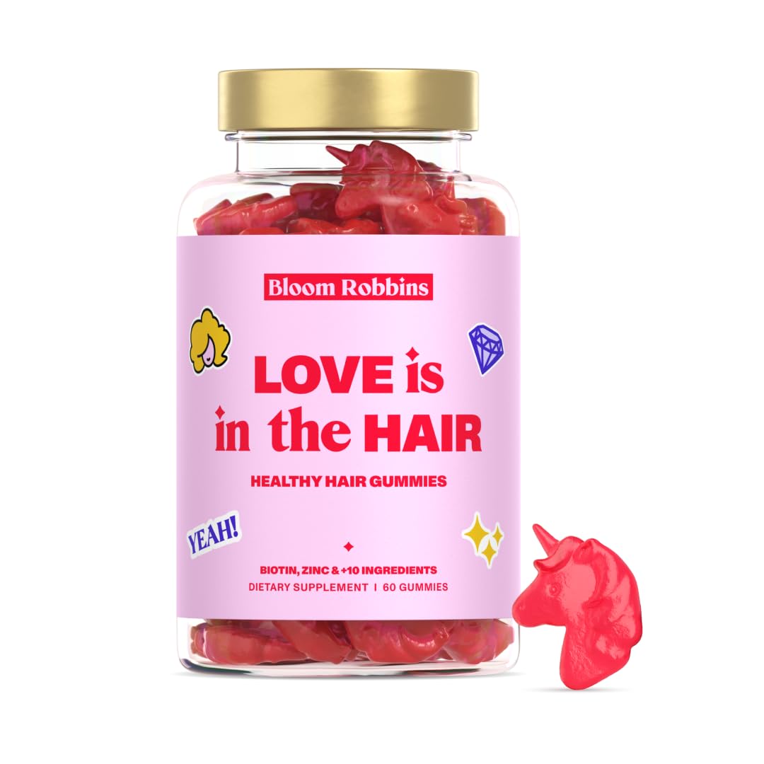 Bloom Robbins 60 Hair Gummies for Faster Hair Growth Vitamins for Women & 5000 MCG 