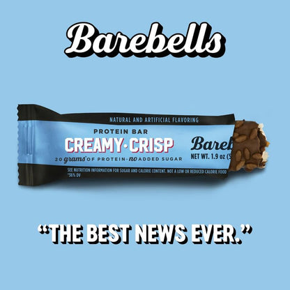 Barebells Protein Snacks Bars Creamy Crisp - 12 Count, 1.9oz Bars 55g of High Protein