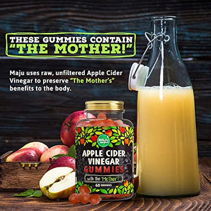 Apple Cider Vinegar Gummies with Mother - Weight Management & Detox - 2X Stronger