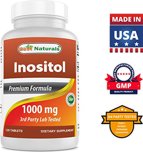 Best Naturals Inositol 1000mg 120 Tablets - Also Called Vitamin B8