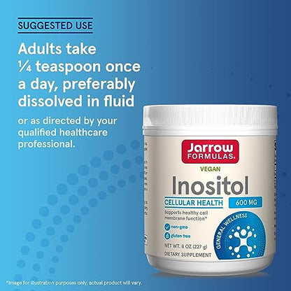 Jarrow Formulas Inositol 600 mg, Dietary Supplement for Cellular Health Support, 8 oz