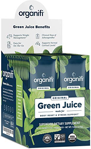 Organifi: GO Packs - Green Juice - Organic Superfood Supplement Powder - 30 Count 