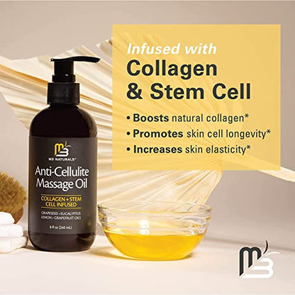Anti Cellulite Massage Oil Infused with Collagen & Stem Cell Instant Toning Firming
