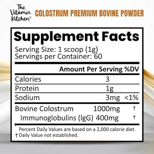 Bovine Colostrum Powder Supplement (40% IgG + No Fillers) Supports Gut