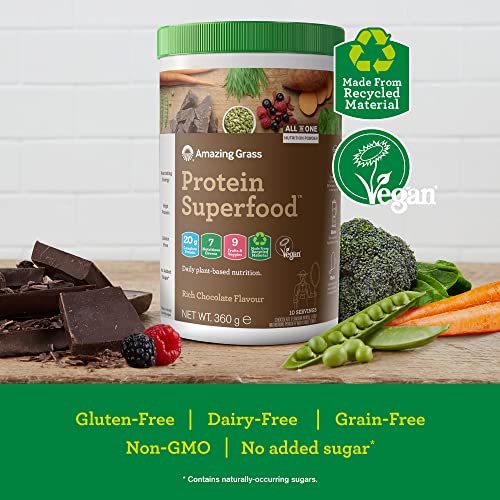 Amazing Grass Protein Superfood, Organic Vegan Protein Powder with Fruit and Vegetables