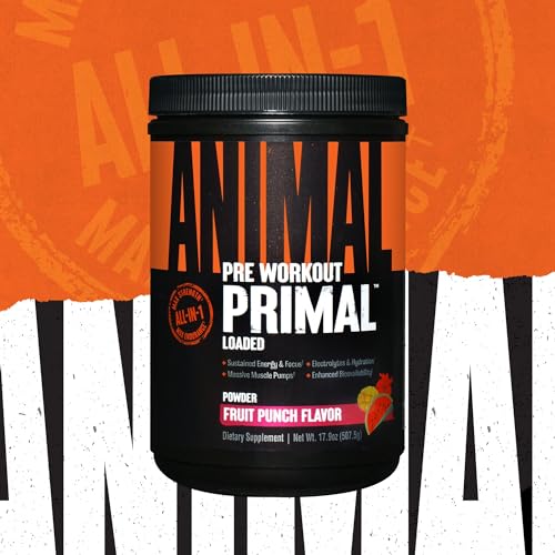 Animal Primal Muscle Hydration + Preworkout Powder – Contains Beta Alanine, 3DPump