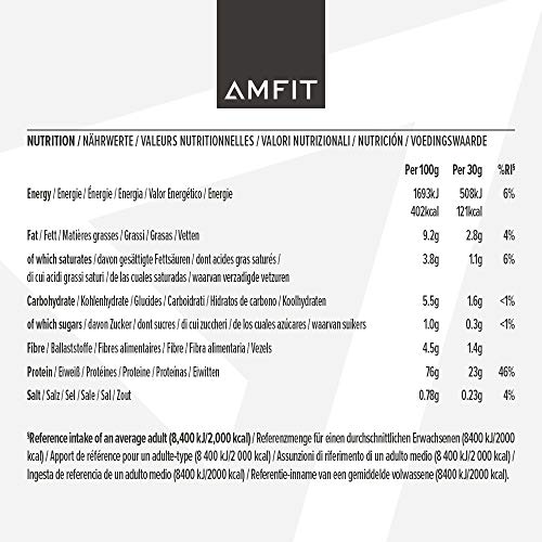 Amazon Brand - Amfit Nutrition Whey Protein Powder, White Chocolate Flavour, 33 Servings, 1 kg