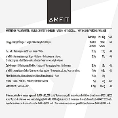 Amazon Brand - Amfit Nutrition Whey Protein Powder, White Chocolate Flavour, 33 Servings, 1 kg