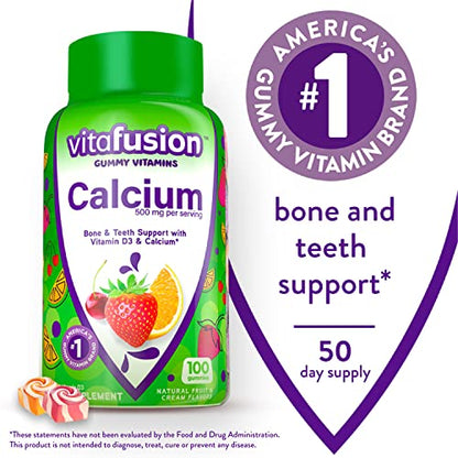 Vitafusion Fiber Well Sugar Free Fiber Supplement & Chewable Calcium Gummy Vitamins