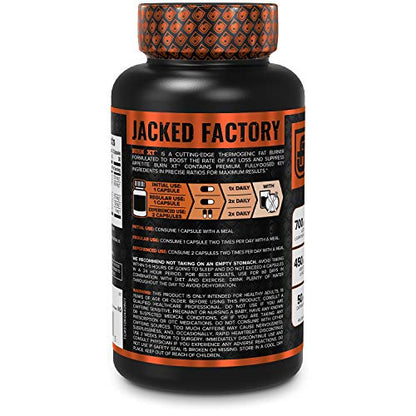 Jacked Factory Burn-XT for Men & Women - Improve Focus & Increase Energy - Premium