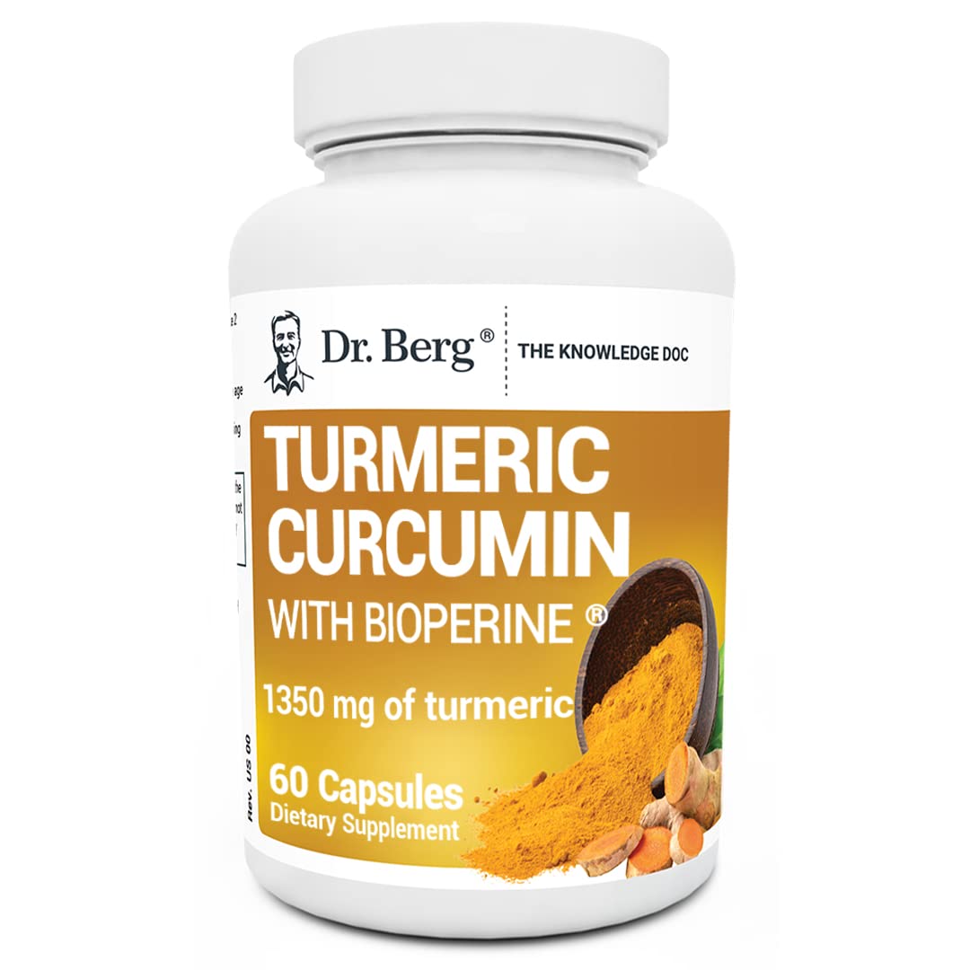 Dr. Berg (Only 2 Per Day) Turmeric Supplement with Black Pepper - 1350mg Turmeric 