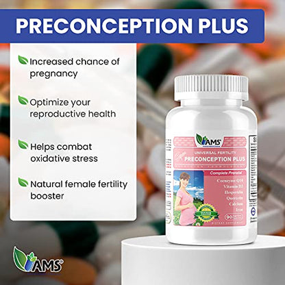 America Medic & Science Preconception Plus (90 Capsules) Conception and Fertility Supplement