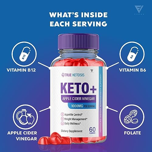 (2 Pack) True Ketosis Keto Gummies for Weight Loss, True Ketosis Keto ACV Gummies