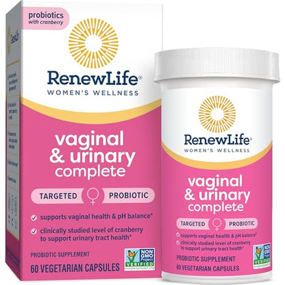 Renew Life Women's Wellness Vaginal and Urinary Probiotic and Cranberry Supplement