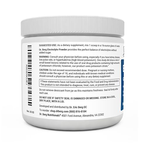 Dr. Berg Hydration Keto Electrolyte Powder - Enhanced w/ 1,000mg of Potassium & Real