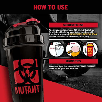 Mutant Mass Extreme Gainer Whey Protein Powder, Build Muscle Size & Strength with High-Density Clean Calories