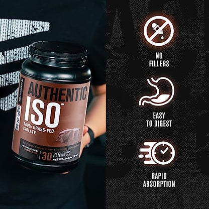 Jacked Factory Authentic ISO Grass Fed Whey Protein Isolate Powder - Low Carb