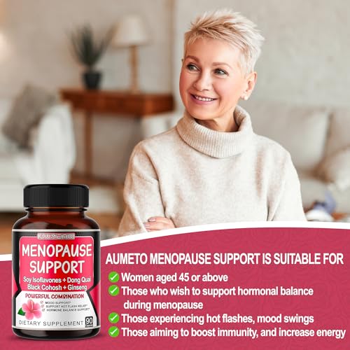 AUMETO Ultra Menopause Support for Women with Soy Isoflavones, Dong Quai, Black Cohosh