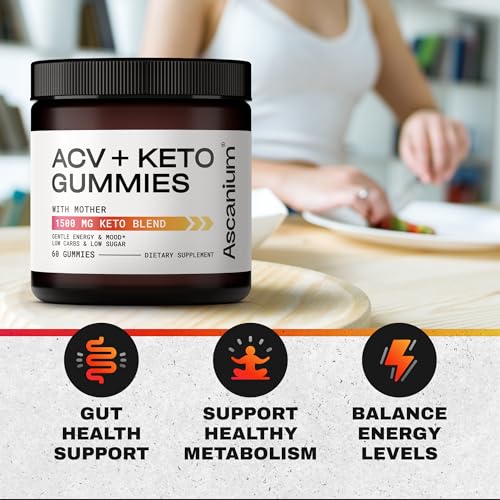 Ascanium Keto ACV Gummies 1500mg - Low-Sugar & Low-Carbs Apple