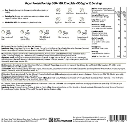 Protein Works - Vegan Protein Porridge 360 | High Protein Breakfast | Plant-Based | Chocolate | 900g