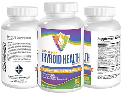 3-Month Thyroid Support Supplement (All-in-1 Formula) with 14 Active Ingredients