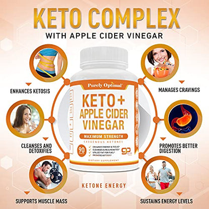 Purely Optimal Keto BHB + Apple Cider Vinegar Capsules with The Mother - Keto Diet