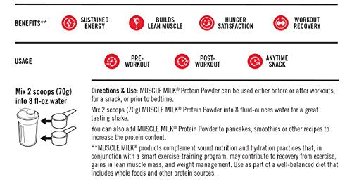 Muscle Milk Genuine Protein Powder, Chocolate, 4.94 Pound, 32 Servings, 32g Protein