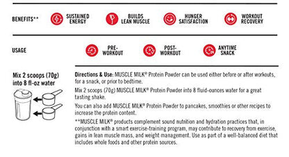 Muscle Milk Genuine Protein Powder, Chocolate, 4.94 Pound, 32 Servings, 32g Protein