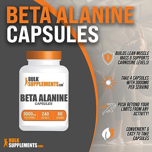 BULKSUPPLEMENTS.COM Beta Alanine Capsules - Beta Alanine Supplement, Beta Alanine