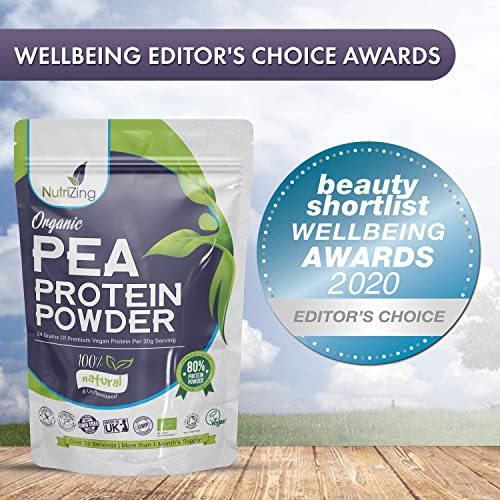 Award Winning Vegan Pea Protein Powder - Organic & Pure - Canadian Peas - No Soy, No Gluten