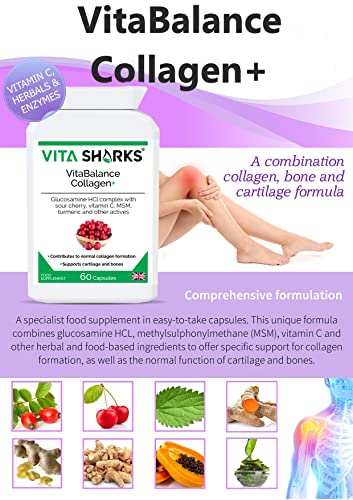 VitaBalance Collagen+ 60 Capsules for Skin, Hair, Nails, Joints & Connective Tissue