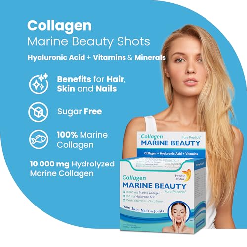 Swedish Nutra Marine Beauty Collagen | High Strength Type 1 & 3 Collagen to Rejuvenate Hair, Skin & Nails