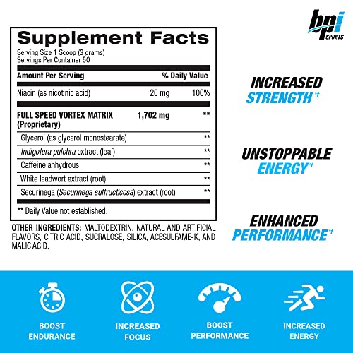 BPI Sports 1.M.R Vortex Pre Workout Powder, Non Habit Forming, Sustained Energy & Nitric