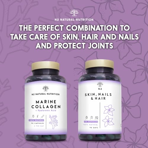 Marine Collagen with Hyaluronic Acid for Skin Care, Hair Care, Joints. Magnesium, Vitamin C. Hydrolysed Collagen Supplements