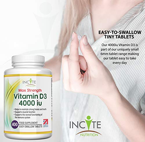 Vitamin D3 4000 iu - Vitamin D Tablets - 1 Year Supply Tablets - Vegetarian - Vitamin D