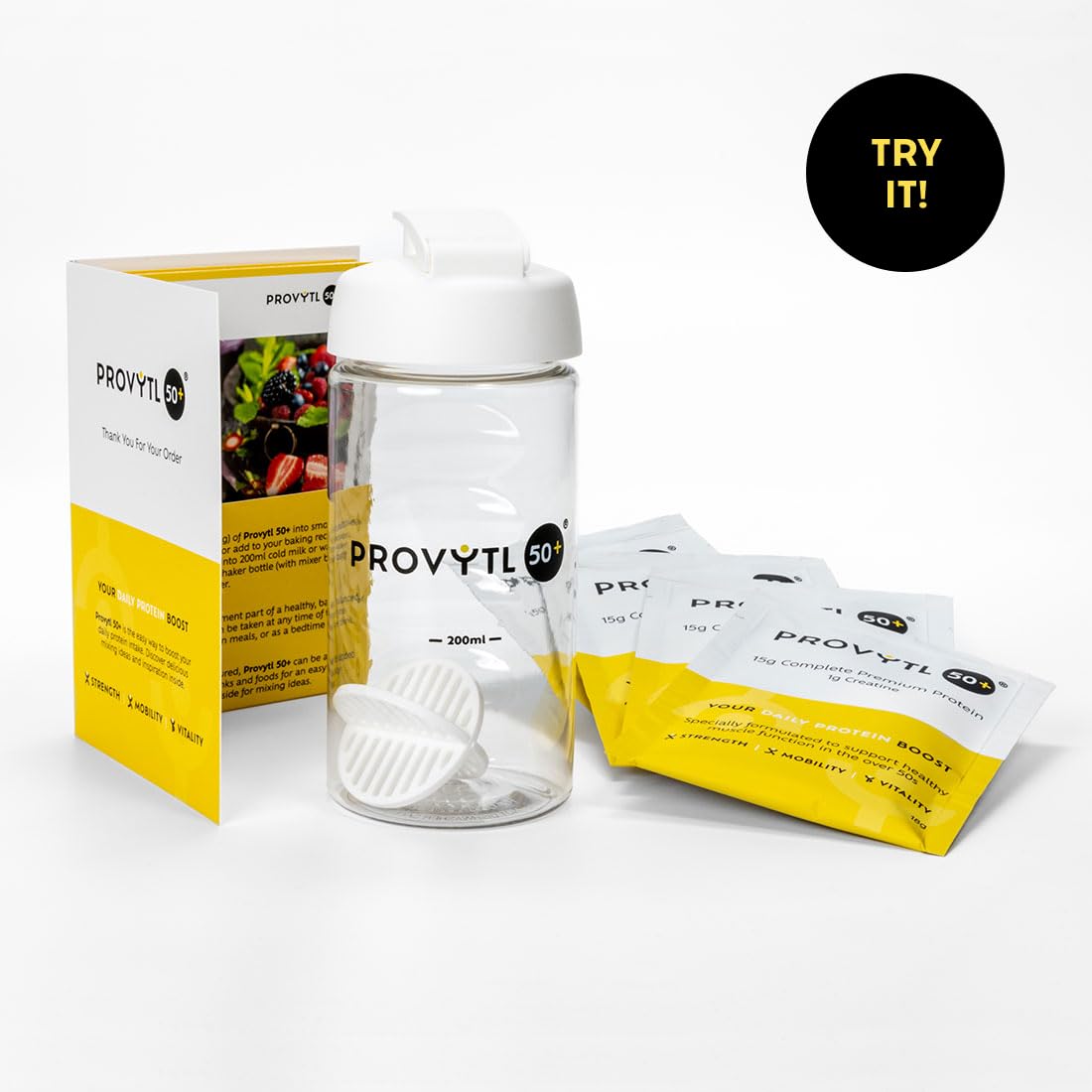 Provytl 50+ Trial Pack- Protein Powder Sachets for Men & Women Over 50 - Supports Muscle Function