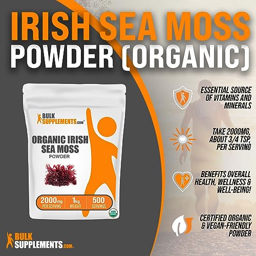 BULKSUPPLEMENTS.COM Organic Irish Sea Moss Powder - Sea Moss Supplement