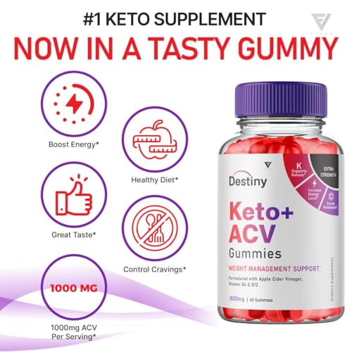 (2 Pack) Destiny Keto ACV Gummies, Destiny Keto Gummies Advanced Weight Loss Plus