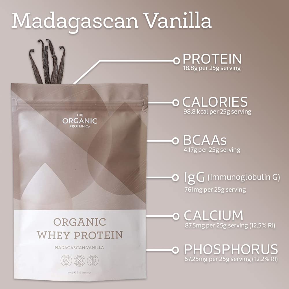 The Organic Protein Co. - Madagascan Vanilla Organic Whey Protein Powder