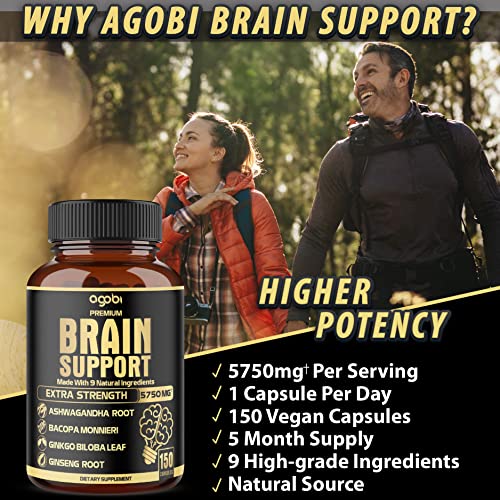 9in1 Brain Support Supplement 5750 Mg - Blended With Ashwagandha, Panax Ginseng