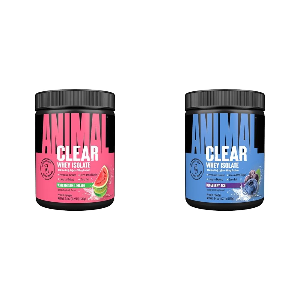 Animal Clear Whey Isolate Protein Powder Bundle - Watermelon Limeade and Blueberry