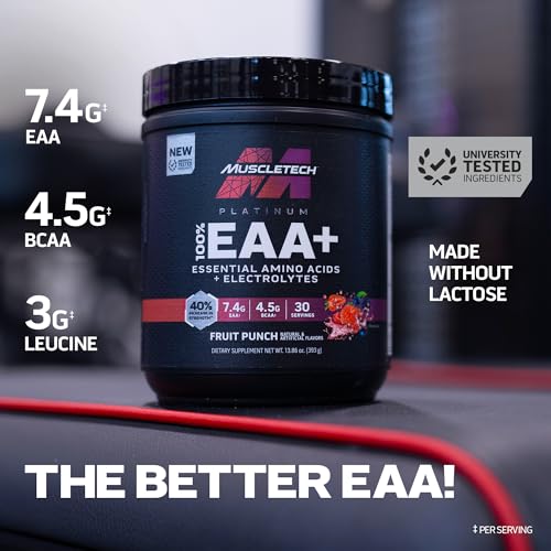 MuscleTech | Platinum 100% EAA+| Essential Amino Acids| Muscle Strength Builder