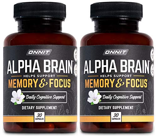 ONNIT Alpha Brain (60ct) - Over 1 Million Bottles Sold - Premium Nootropic Brain Supple