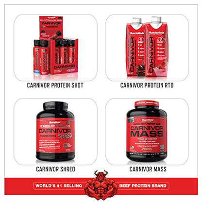 MuscleMeds Carnivor Bioengineered Beef Protein Isolate, Vanilla Caramel, 3.9 Pound