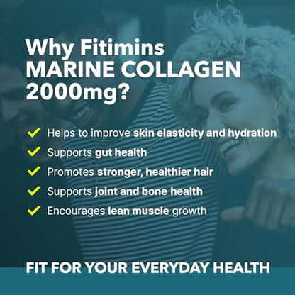 Fitimins Marine Collagen Capsules, 2000mg with Hyaluronic Acid & Vitamin C